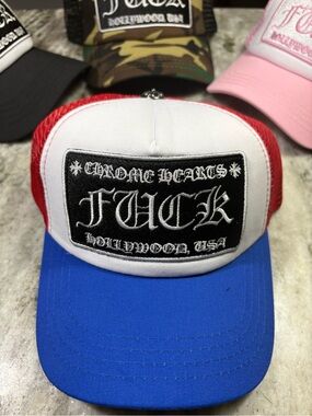 Chrome Hearts Red, White & Blue Patch Trucker Hat